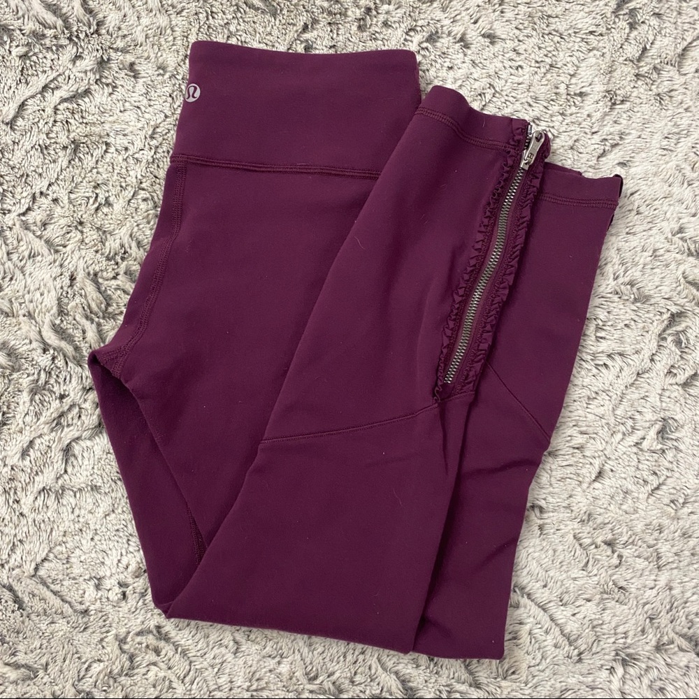 Lululemon Wunder Under Pant Special Edition Ruffle Up  Size 4 Plum